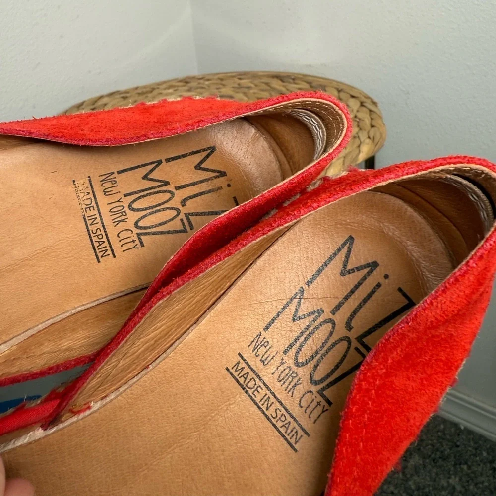 Miz Mooz Flats Women's Cindy Red Espadrilles sz 37 Made in Spain d’orsay shoes